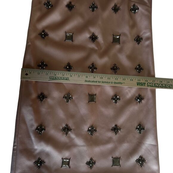 Nwt Blush Satin Rhinestone Beaded Shift Casual Dress - Picture 11 of 16